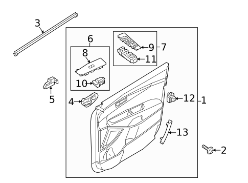 Interior Trim - Front Door for 2019 Kia Sorento #1