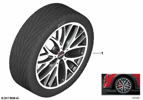 Wheel with Tire Set Summer for 2020 Mini Cooper S #0