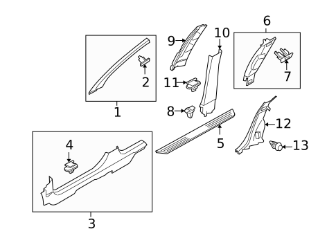 Interior Trim - Pillars for 2008 Saturn Astra #0