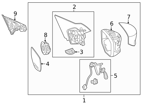 Outside Mirrors for 2017 Honda Accord #3