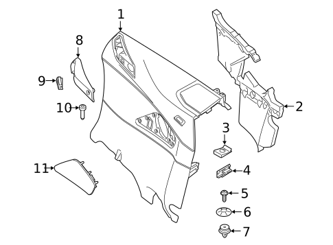 Interior Trim - Quarter Panels for 2021 BMW 840i #1