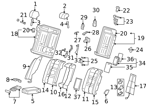 Rear Seat Components for 2007 Audi RS4 #1