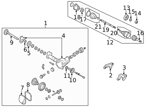 Carrier & Front Axles for 2000 Nissan Pathfinder #0
