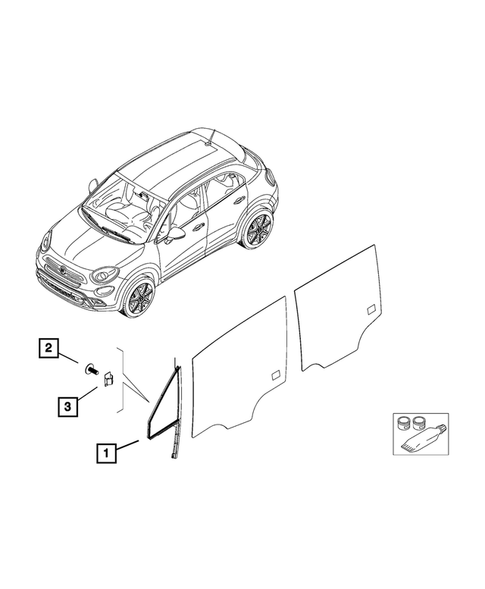 Glass and Interior Rear View Mirror for 2019 Fiat 500X #3