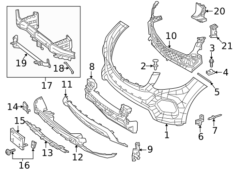 Bumper & Components - Front for 2018 Mercedes-Benz GLE550e #1
