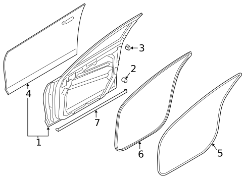 Door & Components for 2019 Kia K900 #1