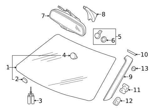 Glass - Windshield for 2013 Audi RS5 #0