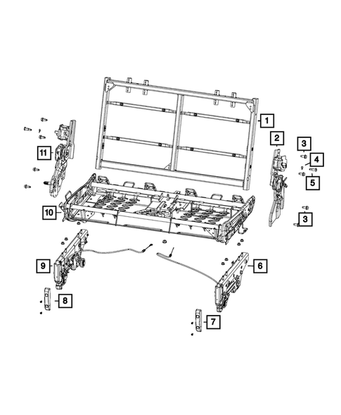 Rear Seats - Second Row - Adjusters, Recliners, Shields and Risers for 2019 Chrysler Pacifica #7