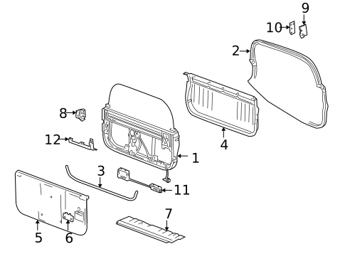 Gate & Hardware for 2004 GMC Envoy XUV #1
