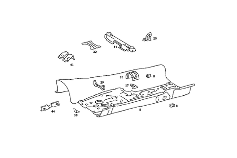 Front Floor for 1990 Mercedes-Benz 560 SEC #1