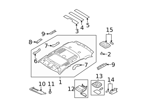 Interior Trim - Roof for 2009 Hyundai Santa Fe #1