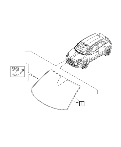Glass and Interior Rearview Mirror for 2022 Fiat 500X #2
