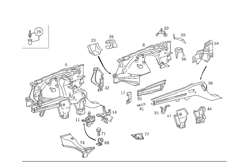 Wheelhouse, Front Subframe for 1993 Mercedes-Benz 300CE #0