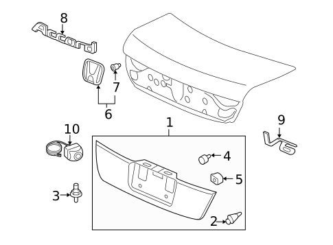 Exterior Trim - Trunk for 2008 Honda Accord #0