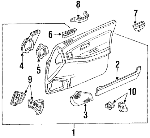 Front Door for 1990 Acura Integra #3