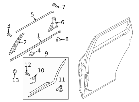Exterior Trim - Rear Door for 2024 Kia Sorento #1