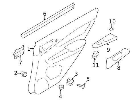 Interior Trim - Rear Door for 2021 Subaru WRX STI #0