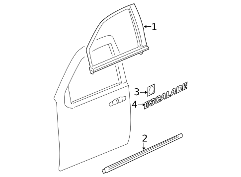 Exterior Trim - Front Door for 2012 Cadillac Escalade #0