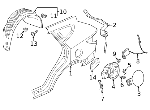 Fuel Door for 2017 Hyundai Santa Fe Sport #0