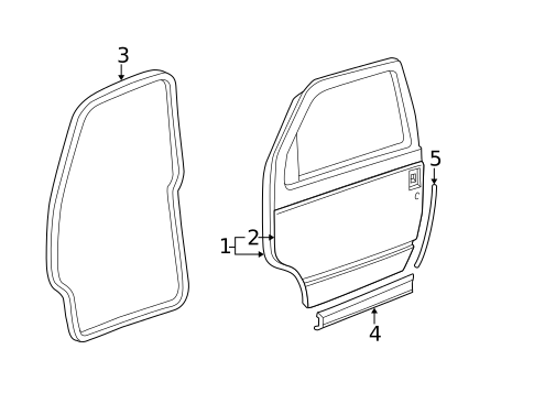 Door & Components for 1994 GMC Safari #1