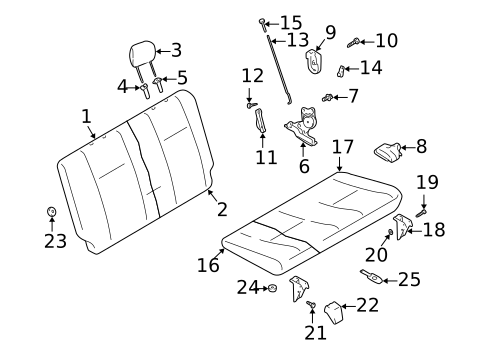 Rear Seat Components for 1999 Chevrolet Tracker #1