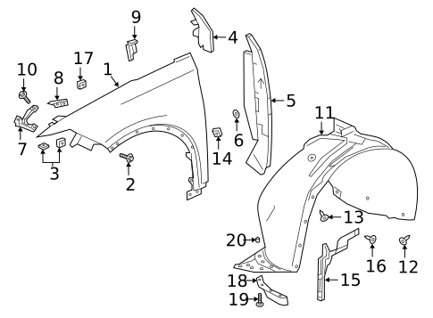 Fender & Components for 2022 Cadillac XT6 #0