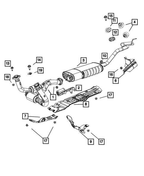 Exhaust System for 2009 Jeep Grand Cherokee #1