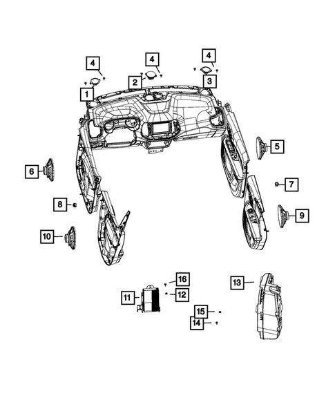 Radio, Antenna, Speakers, DVD, and Video systems for 2020 Jeep Compass #1