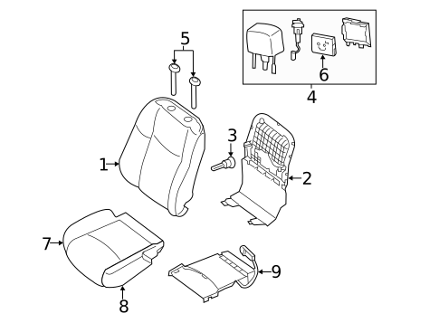 Passenger Seat Components for 2019 Nissan Pathfinder #0