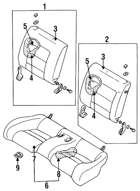 Rear Seat Components for 1996 Mitsubishi Eclipse #0