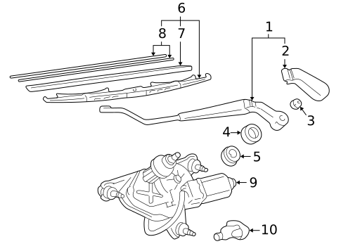 Wiper & Washer Components for 2001 Lexus RX300 #1