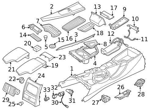 Center Console for 2017 BMW 340i GT xDrive #0