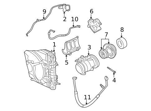 Condenser, Compressor & Lines for 2001 Chrysler 300M #0