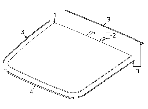 Glass & Hardware - Back for 2016 Honda Civic #1