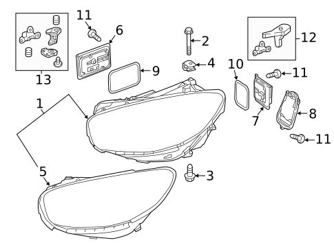 Headlamp Components for 2020 Mercedes-Benz SL 550 #0