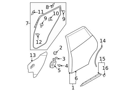 Door & Components for 2012 Nissan Rogue #0