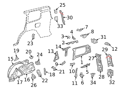 Inner Structure for 2017 Lexus LX570 #0