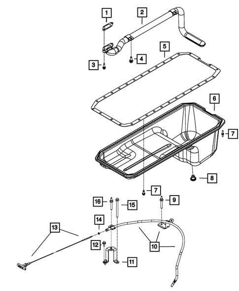 Engine Oiling, Oil Pan and Indicator (Dipstick) for 2017 Ram 3500 #0