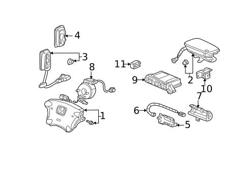 Air Bag Components for 2004 Honda CR-V #0
