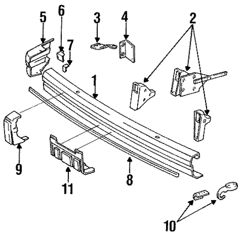 Bumper & Components - Front for 1996 Jeep Cherokee #0