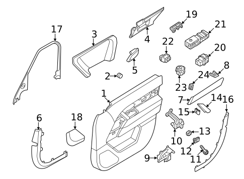 Interior Trim - Front Door for 2022 Land Rover Range Rover #1