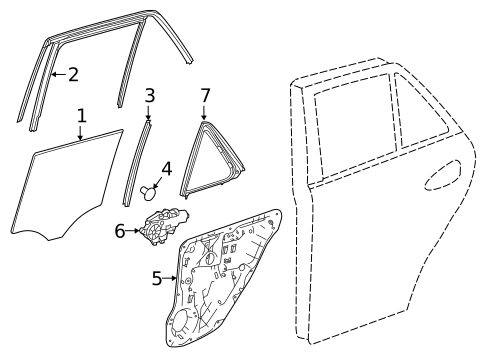 Glass - Rear Door for 2019 Mercedes-Benz GLE63 AMG S #0