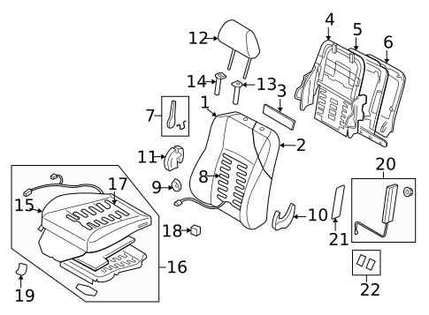 Passenger Seat Components for 2012 Subaru Tribeca #0