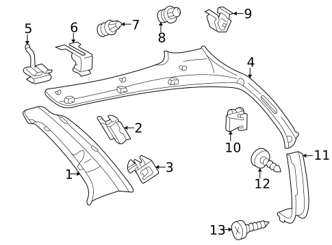 Interior Trim - Quarter Panels for 2000 Mercedes-Benz E320 #0