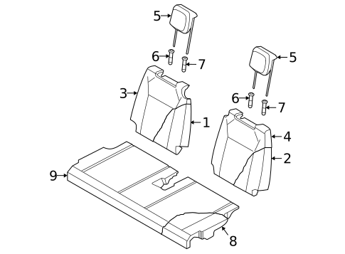 Rear Seat Components for 2019 Volkswagen Tiguan #4