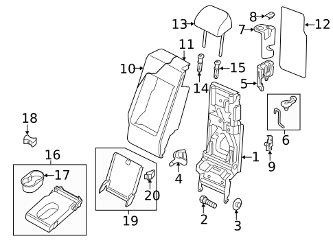 Rear Seat Components for 2015 Volkswagen Touareg #1