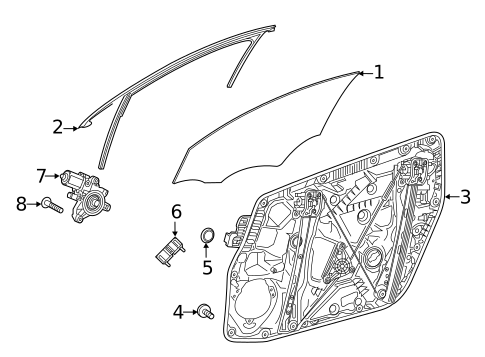 Glass - Front Door for 2021 Mercedes-Benz A35 AMG #0