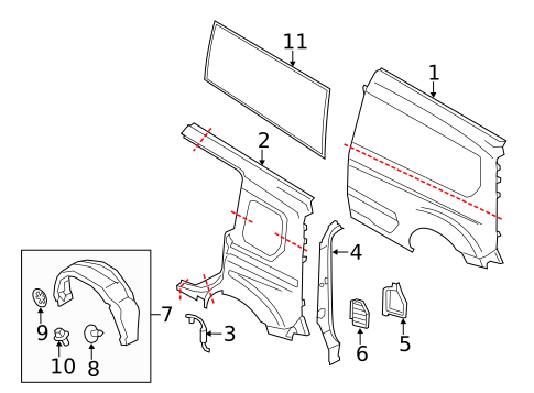 Side Panel & Components for 2021 Ford Transit Connect #6