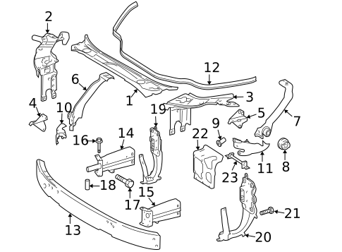 Radiator Support for 2006 Mercedes-Benz CLS500 #0