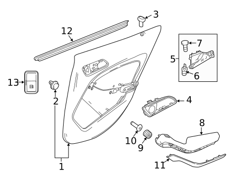 Interior Trim - Rear Door for 2017 Mercedes-Benz B 250e #1
